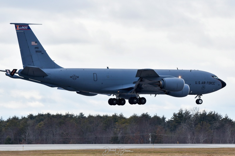 BLUE01 returns from dragging fighters back to the US
59-1500 / KC-135R	
108th ARS / Scott AFB
1/27/24
Keywords: Military Aviation, KPSM, Pease, Portsmouth Airport, KC-135R, 108th ARS