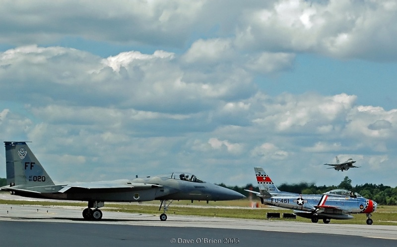 Friday F-86 & F-15 holding back while F-16 launches
