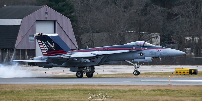 RIPPER11 landing back at KBED
166817 / F/A-18E
VFA-136 Knighthawks / NAS Lemoore
12/9/23
Keywords: Military Aviation, KBED, Hanscom Airport, F/A-18E, VFA-136