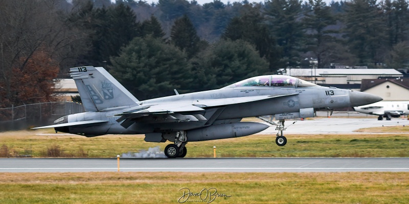 RIPPER12
168887 / F/A-18F	
VFA-11 Red Rippers / NAS Oceana
12/9/23
Keywords: Military Aviation, KBED, Hanscom Airport, F/A-18F, VFA-12