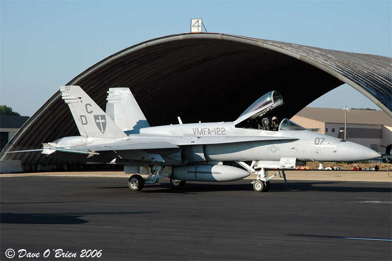 4 ship of Hornets
F/A-18C / 164274	
VMFA-122 Werewolves / MCAS Beaufort

8/4/06
Keywords: Military Aviation, KPSM, Pease, Portsmouth Airport, F/A-18C, VMFA-122