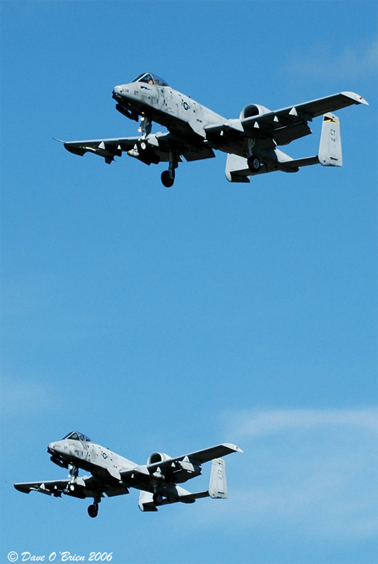 YANKEE11 Flight of 2 Hogs
A-10A / 78-0638	
A-10A / 78-0643
103rd FW / Bradley ANGB

5/22/06
Keywords: Military Aviation, KPSM, Pease, Portsmouth Airport, A-10A Warthog, 103rd FW