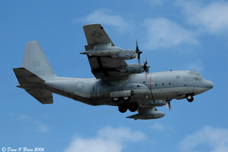 Marine Herc shooting a missed approach
KC-130F / 149803
VMGRT-253 / NAS Brunswick

5/1/06
Keywords: Military Aviation, KPSM, Pease, Portsmouth Airport, KC-130F, VMGRT-253