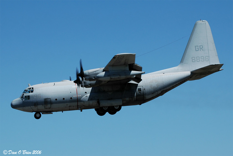 Navy Herc working RW34
KC-130F / 148896	
VMGRT-253 / NAS Brunswick

4/28/06
Keywords: Military Aviation, KPSM, Pease, Portsmouth Airport, KC-130F, VMGRT-253