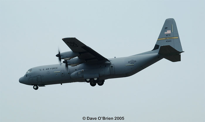 The Rock
C-130J / 04-3143	
41st AS / Little Rock AFB, AR
8/11/05
Keywords: Military Aviation, KPSM, Pease, Portsmouth Airport, C-130J, the Rock,