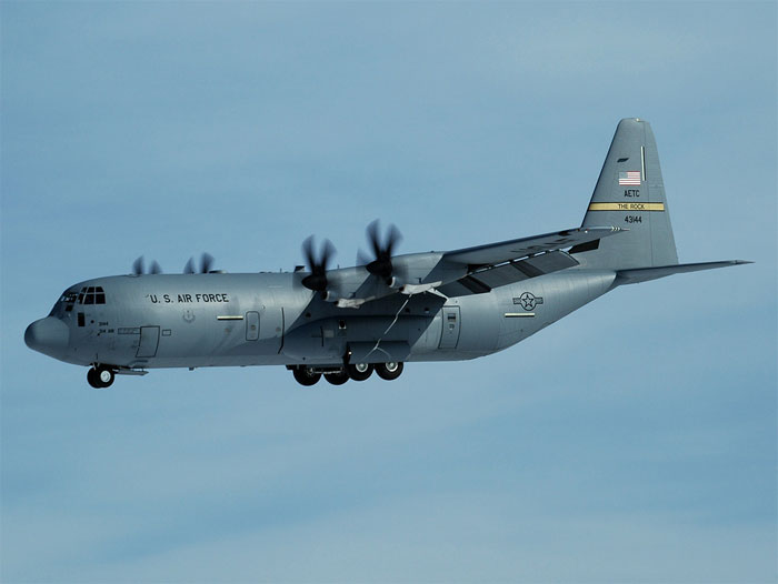 ROCK41 in the pattern
C-130J / 04-3144	
41st AS / Little Rock AFB, AR
2/14/06
Keywords: Military Aviation, KPSM, Pease, Portsmouth Airport, C-130J, 41st AS