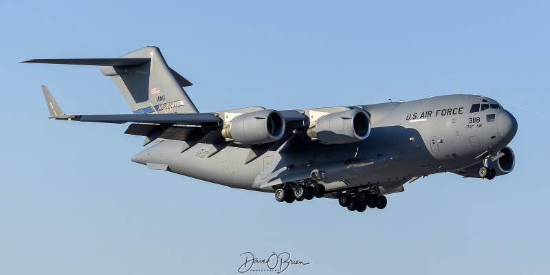 REACH193
C-17A / 03-3118	
183rd AS / Thompson Field ANGB, MS
4/14/23
Keywords: Military Aviation, KPSM, Pease, Portsmouth Airport, C-17, 183rd AS
