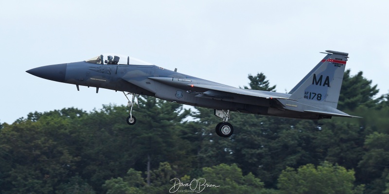 HAWK41 static arrival
86-0178 / F-15C	
104th FW / Barnes ANGB, MA
9/5/25
Keywords: Military Aviation, KPSM, Pease, Portsmouth Air Show 2025, 104th FW, F-15C
