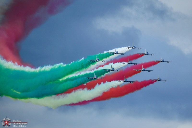 Frecce Tricolori 
Aermacchi MB339	
313 Gruppo / Rivolto AFB, Codroipe, Udine, IT
7/23/24
Keywords: Military Aviation, KOSH, Oshkosh, Wittman Regional Airport, Frecce Tricolori, Italian AF Demo, EEA Airventure