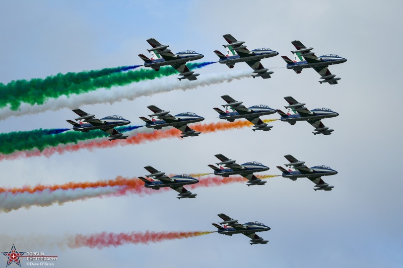 Frecce Tricolori 
Aermacchi MB339	
313 Gruppo / Rivolto AFB, Codroipe, Udine, IT
7/23/24

Keywords: Military Aviation, KOSH, Oshkosh, Wittman Regional Airport, Frecce Tricolori, Italian AF Demo, EEA Airventure