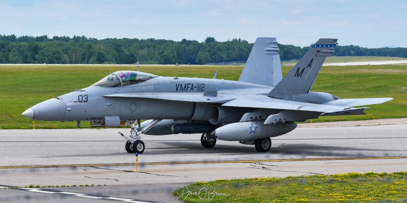 COWBOY16
165228 / FA-18C	
VMFA-112 / NAS JRB Fort Worth, TX
7/2/25
Keywords: Military Aviation, KPSM, Pease, Portsmouth Airport, F/A-18C, VMFA-112