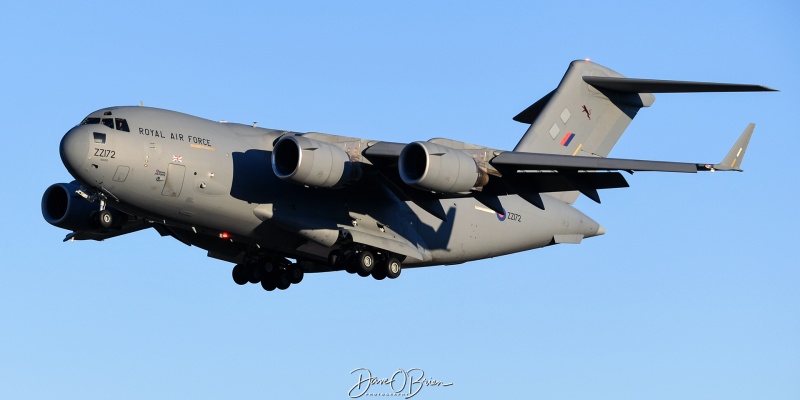 ASCOT6356
ZZ172 / C-17A	
24/99sq / RAF Brize Norton
2/4/24
Keywords: Military Aviation, KPSM, Pease, Portsmouth Airport, C-17, 24/99sq