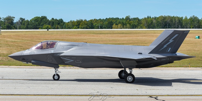 ASCOT9201 
ZM173 /  F-35B
617 Squadron / RAF Marham, Norfolk, UK
8/18/25
Keywords: Military Aviation, KPSM, Pease, Portsmouth Airport, Italian Air Force, F-35B, 617 Sqaudron
