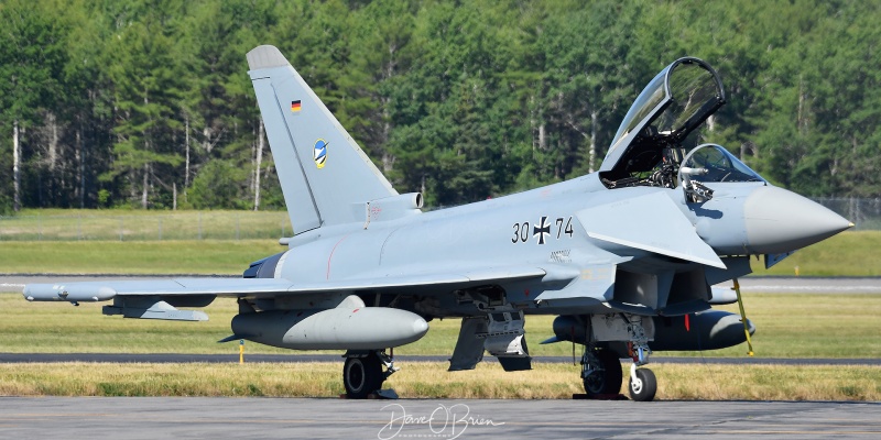 German Typhoon prepping for a Westbound trip
EF2000 Typhoon / 30+74	
TLG75 / GAF
KBGR - 6/24/21
Keywords: Military Aviation, KBGR, Bangor, Bangor International Airport, Typhoon, GAF