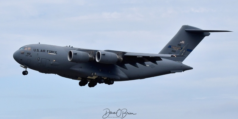 REACH911
C-17A / 02-1112	
183rd AS / Mississippi
8/18/21
Keywords: Military Aviation, PSM, Pease, Portsmouth Airport, C-17A, 183rd AS