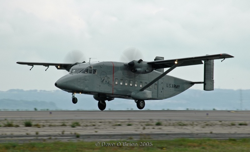 Saturday C-23 Sherpa landing after dropping paracute team
