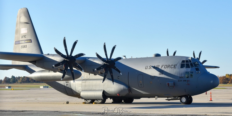 CODY01
92-3283 / C-130H	
96th AS / MNSP
10/28/23
Keywords: Military Aviation, KPSM, Pease, Portsmouth Airport, C-130H, 96th AS