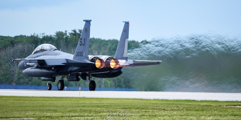 COWBOY61 blasting off for the afternoon sortie
F-15E / 88-1690	
334th FS / Seymour Johnson AFB
6/8/23
Keywords: Military Aviation, KPSM, Pease, Portsmouth Airport, F-15E, 334th FS, 4th FW