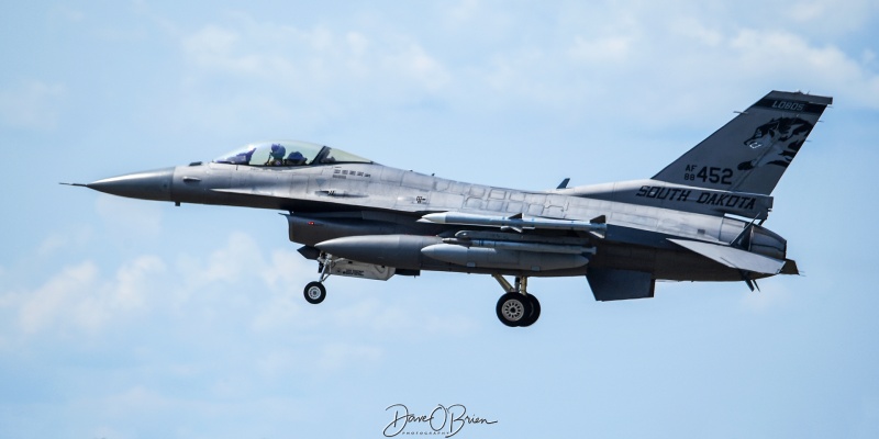CUBE32
F-16C / 88-0452	
175th FS / Sioux Falls, SD
8/3/23
Keywords: Military Aviation, KPSM, Pease, Portsmouth Airport, F-16, 175th FS