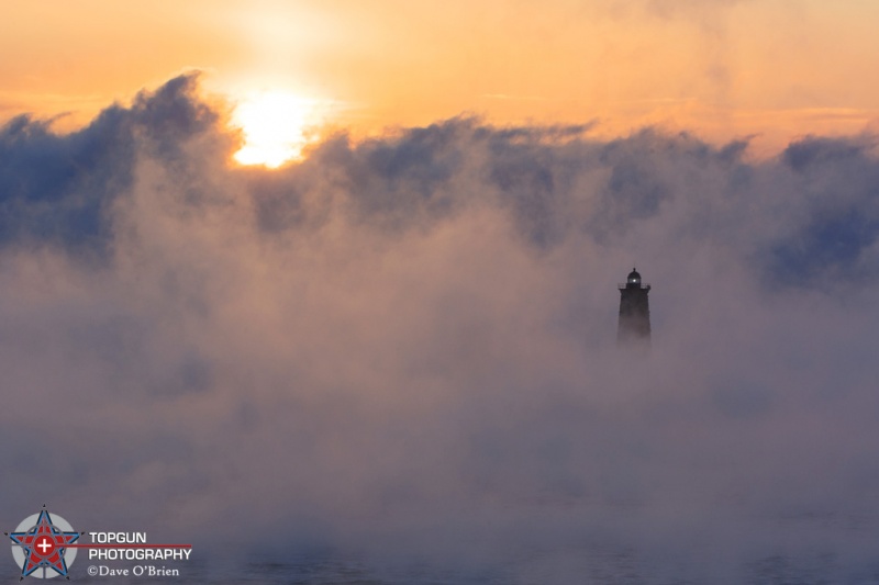 Whaleback Light, Sea smoke galore 2-14-16
