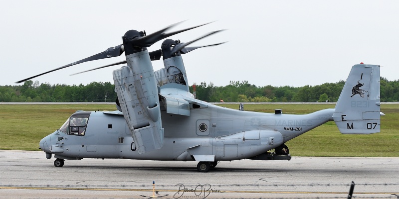 ELVIS12
MV-22B / 168231	
VMM-261 / MCAS New River
5/22/21
Keywords: Military Aviation, PSM, Pease, Portsmouth Airport, Jets, US Marines, MV-22B, Osprey, VMM-261