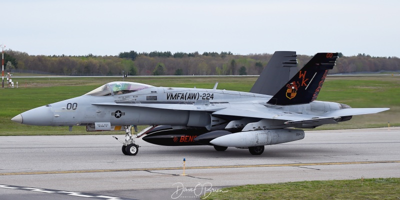 MAZDA91 CAG
F/A-18C / 164950	
VMFA(AW)-224 / MCAS Beaufort
5/8/21

Keywords: F/A-18C, VMFA(AW)-224, Hornet, Marines, Military Aviation, PSM, Pease, Portsmouth Airport, Jets