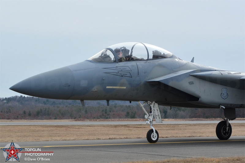 KILLER01 taxiing back to ramp
F-15D / 85-0133	
104th FW / Barnes ANGB
2/23/16
Keywords: Military Aviation, KBAF, Barnes ANGB, Westfield Airport, F-15D, 104th FW