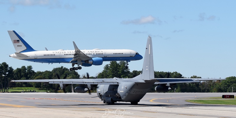 VENUS92 landing while a Ghostrider holds short.
C-32A / 98-0002	
1st AS / Andrews AFB
9/20/21
Keywords: Military Aviation, PSM, Pease, Portsmouth Airport, C-32A, 1st SAS