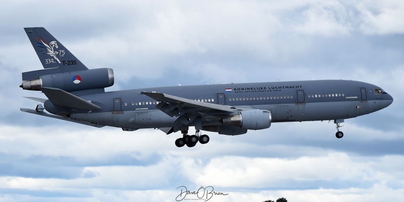 Royal Netherlands KC-10 landing RW34 for stop
NAF43 / DKC-10	
T-235 / 334sq
9/30/21
Keywords: Military Aviation, PSM, Pease, Portsmouth Airport, DKC-10, NAF