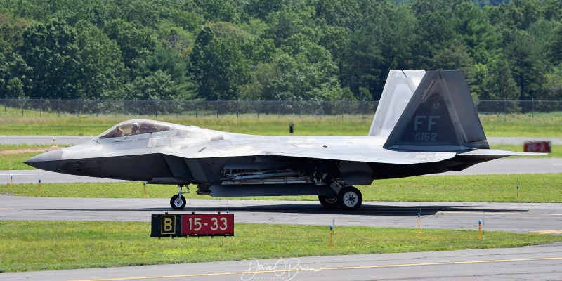 GUNSHOT02
F-22A / 08-4152	
94th FS / Langley, VA
KBAF - 7/15/21
Keywords: Military Aviation, KBAF, Barnes, Westfield Airport, Jets, F-22A&#039;s, 94th FS