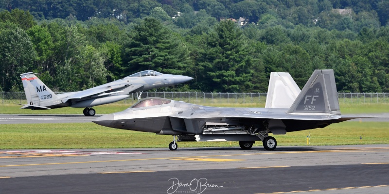 SMART01 taxing back to the barn
F-22A / 08-4152	
94th FS / Langley, VA
7/15/21
Keywords: Military Aviation, KBAF, Barnes, Westfield Airport, Jets, F-22A&#039;s, 94th FS