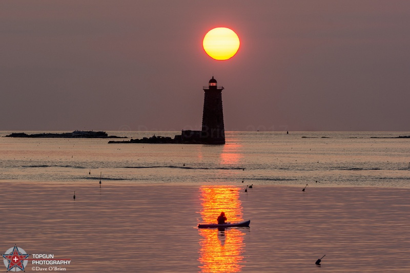 Kayaker catching the sunrise at Whaleback 9/12/17
