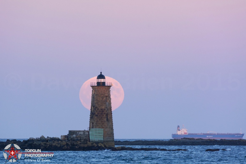 Whaleback Light, Full Moon 9-27-15
