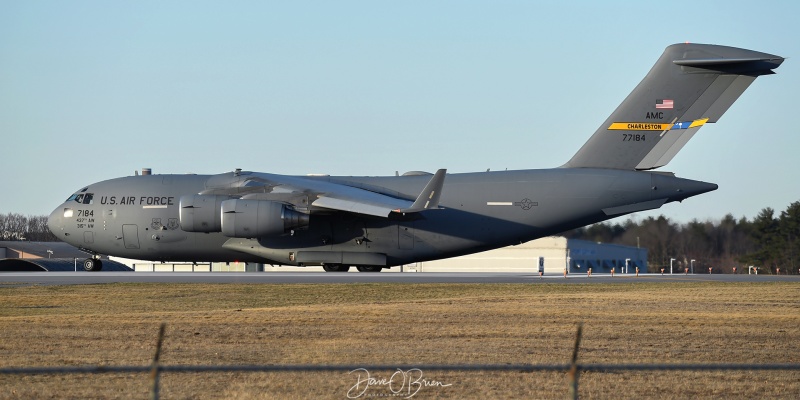 REACH880	
C-17 / 07-7184	
437th AW / Charleston
4/4/22
Keywords: Military Aviation, KPSM, Pease, Portsmouth Airport, C-17A, 437th AW