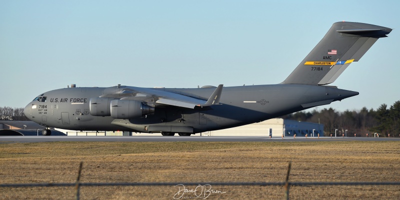 REACH880	
C-17 / 07-7184	
437th AW / Charleston
4/4/22
Keywords: Military Aviation, KPSM, Pease, Portsmouth Airport, C-17A, 437th AW