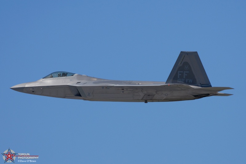 RAPTOR12 Raptor Demo back to Langley
F-22A / 04-4082	
192nd FW / Langley, VA
7/16/08
