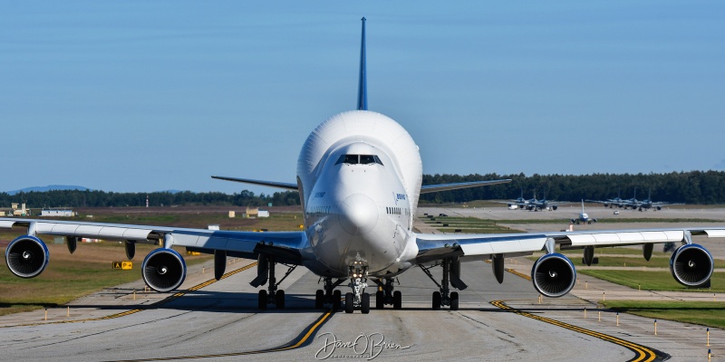 GIANT4231 taxiing up to RW34
747-400 / N780BA	
Dreamlifter
9/20/23
Keywords: KPSM, Pease, Portsmouth Airport, Jets, Dreamlifter