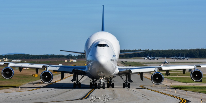 GIANT4231 taxiing up to RW34
747-400 / N780BA	
Dreamlifter
9/20/23
Keywords: KPSM, Pease, Portsmouth Airport, Jets, Dreamlifter