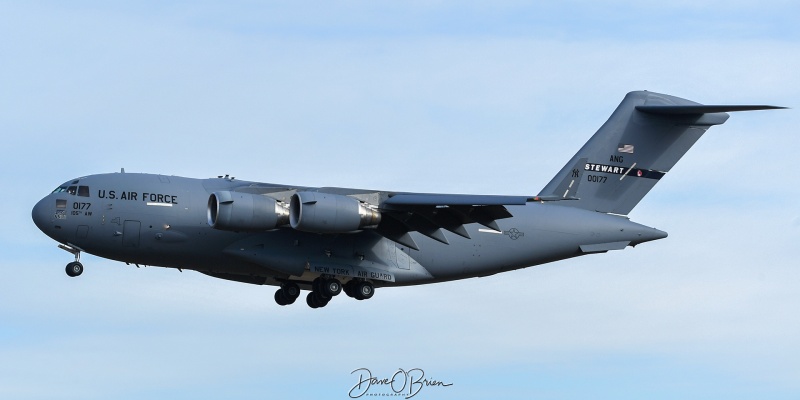 GOTHAM8
00-0177 / C-17A	
137th AS / Stewart ANGB
12/7/23
Keywords: Military Aviation, KPSM, Pease, Portsmouth Airport, C-17, 137th AS