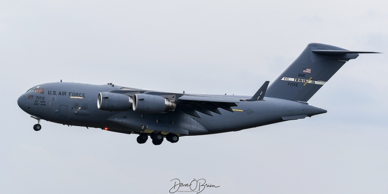 GRIZZLY89
C-17A / 07-7172	
21st AS / Travis AFB
7/29/23
Keywords: Military Aviation, KPSM, Pease, Portsmouth Airport, C-17, 21st AS