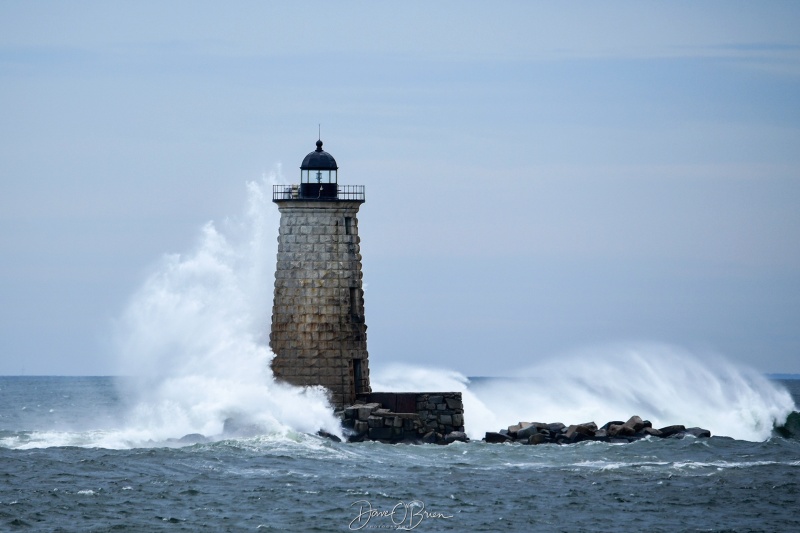 Whaleback Lighthouse
Hurricane Lee's winds whips crashing waves almost over the lighthouse
9/16/23
Keywords: Whaleback Lighthouse, Hurricane Lee, Lighthouses, New Castle NH