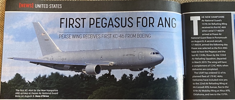 158th ARW receives it's first KC-46 Pegasus
March 24th, 2019 the last KC-135R departed KPSM and on August 8th, 2019 the first KC-46 Pegasus arrived.
17-46029
