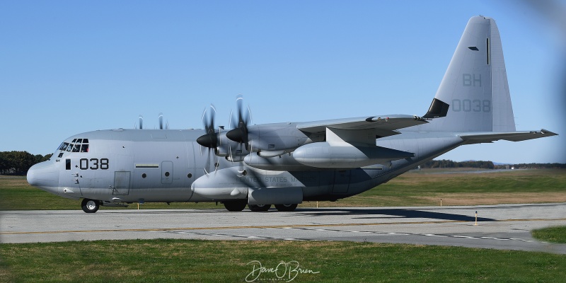 OTIS01 taxing to RW34
KC-130J / 170038	
VMGR-252	MCAS Beaufort	
10/24/21
Keywords: Military Aviation, PSM, Pease, Portsmouth Airport, KC-130J, VMGR-252