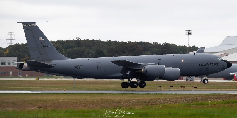 REACH850 touching down RW16
KC-135R / 60-0313	
22nd ARW	/ McConnell AFB
10/15/21
Keywords: Military Aviation, PSM, Pease, Portsmouth Airport, KC-135R, 22nd AW