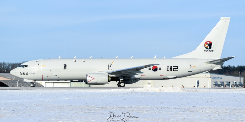 NAVY77024
230922 / P-8A	
RoK Navy / Republic of S. Korea
1/22/24
Keywords: Military Aviation, KPSM, Pease, Portsmouth Airport, RoK Navy, P-8A Poseidon