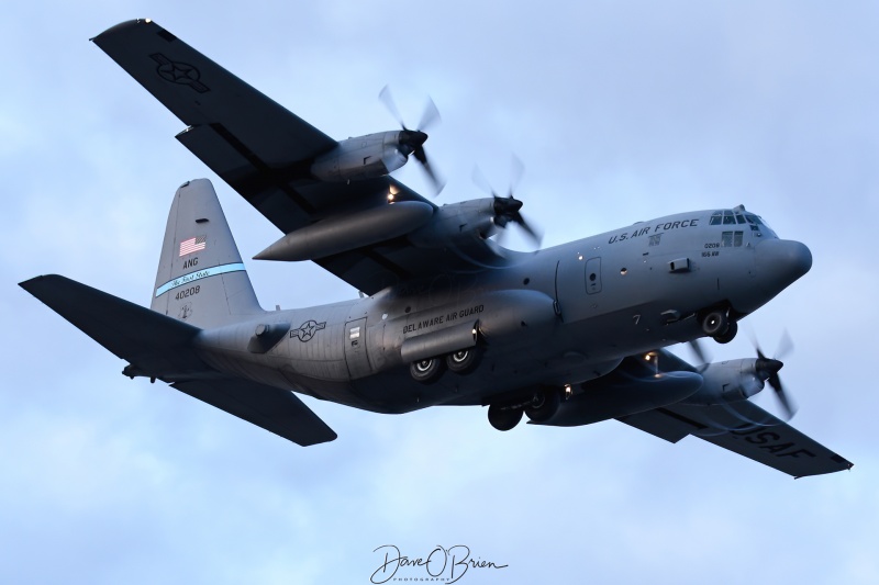 SKIER08 working RW16
C-130H / 84-0208	
139th AS / Schenectady NY
4/12/22
Keywords: Military Aviation, KPSM, Pease, Portsmouth Airport, C-130H, 139th AS