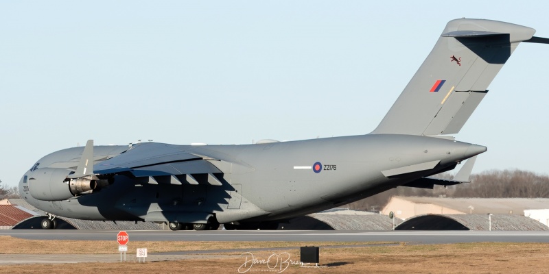 ASCOT6344
C-17A / ZZ176	
24/99 sq / RAF Brize Norton.
12/13/21
Keywords: Military Aviation, PSM, Pease, Portsmouth Airport, AC-130J, Ghostrider, 4th SOS
