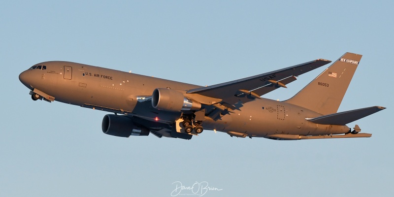 PACK81 off for an evening refueling sortie
KC-46A / 18-46053	
157th ARW / Pease ANGB
1/8/22
Keywords: Military Aviation, PSM, Pease, Portsmouth Airport, KC-46A Pegasus,