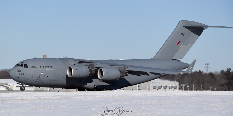 ASCOT6673 taking the active.
C-17 / ZZ173	
99th sq / RAF Brize Norton
1/8/22
Keywords: Military Aviation, PSM, Pease, Portsmouth Airport,