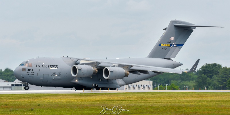 REACH129
C-17A / 04-4134	
6th AS / McGuire
6/6/23
Keywords: Military Aviation, KPSM, Pease, Portsmouth Airport, C-17, 6th AS